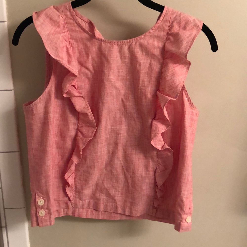 Red ruffled top